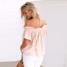 2016 New Fashion Women clothing T shirt Short Sleeve Slash Neck Off Shoulder t-shirt Women Top Female tops 71624