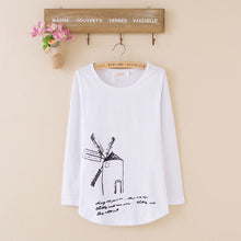 2016 New Fashion Women clothing T shirts Butterfly Print t-shirt Women Top Full Sleeve Female tops 70620