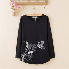 2016 New Fashion Women clothing T shirts Butterfly Print t-shirt Women Top Full Sleeve Female tops 70620