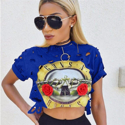 2016 New Fashion Women clothing T shirts Hollow Out Letter Print t-shirt Women Top Short Sleeve Female Crop tops 71623