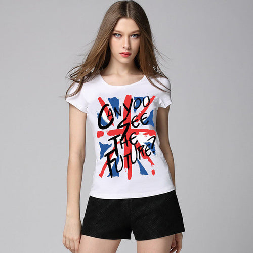 2016 New Fashion Women clothing T shirts National Flag Print t-shirt Women Top Short Sleeve Female tops 70624