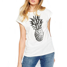 2016 New Fashion Women clothing T shirts Pineapple Print t-shirt Women Top Short Sleeve Female Fruit tops 71681