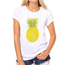 2016 New Fashion Women clothing T shirts Pineapple Print t-shirt Women Top Short Sleeve Female Fruit tops 71621