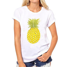 2016 New Fashion Women clothing T shirts Pineapple Print t-shirt Women Top Short Sleeve Female Fruit tops 71621