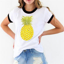 2016 New Fashion Women clothing T shirts Pineapple Print t-shirt Women Top Short Sleeve Female Fruit tops 71621