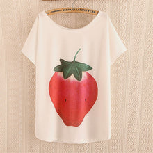 2016 New Fashion Women clothing T shirts Strawberry Print t-shirt Women Top Short Sleeve Female Fruit tops 71685