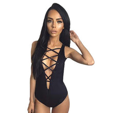 2016 New Fashion Womens Sexy V Neck Bodysuit Hollow Out Bandage Ladies Party Rompers Overalls macaco feminino curto #1212