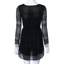 2016 New Fashion autumn Korean Style Women Sexy Lace Dress Solid Long Sleeve Ladies Dresses Black Color Women Patry dresses