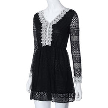 2016 New Fashion autumn Korean Style Women Sexy Lace Dress Solid Long Sleeve Ladies Dresses Black Color Women Patry dresses