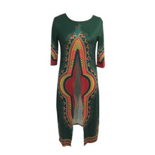 2016 New Fashion frican Women Clothing Print African Dresses For Women Polyester Front Splite Dress African Clothes