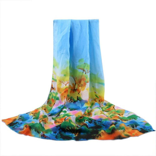 2016 New Fashion ladies scarf flower Print chiffon Summer Autumn Scarves women shawl Beach Cover Up female scarf YLYL