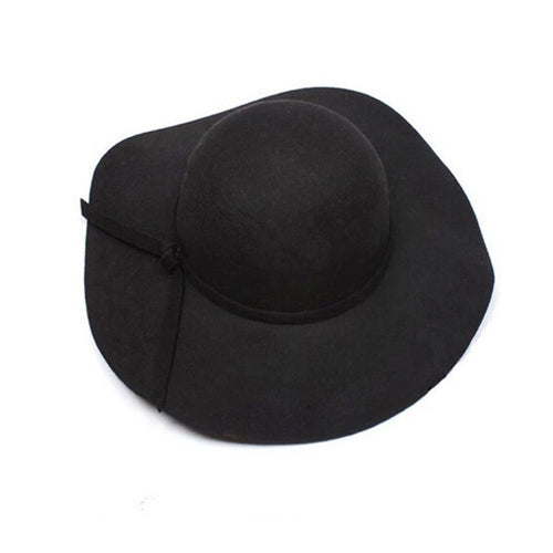 2016 New Girls Women Wool Caps Wool Wide Brim Felt Hat Lady Floppy Caps Wholesale