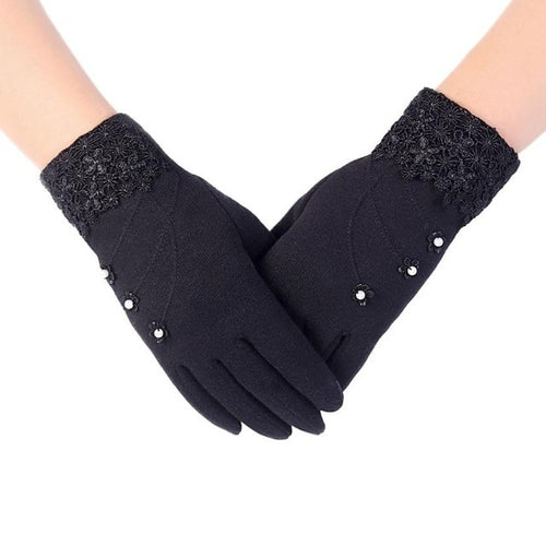 2016 New Gloves For Women Solid Soft Cotton Warm Wrist Mitten Gloves Women Full Finger Winter Gloves Keep Warm Women's Gloves