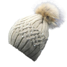 2016 New Hot Raccoon Fur Women Winter Hats With Pearl Pompons Knitted Crochet Hats For Women Beaniea Spring Winter Warm Caps