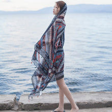 2016 New Hot Women Spring Summer Autumn Ladies Scarf Ethnic Style Print Cotton Square Scarf Beach Head Wrap Tassel Shawl YLYL