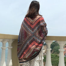 2016 New Hot Women Spring Summer Autumn Ladies Scarf Ethnic Style Print Cotton Square Scarf Beach Head Wrap Tassel Shawl YLYL