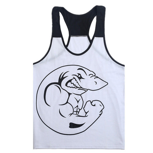 2016 New Men Cotton Plus Size O-neck Character Tank Tops Bodybuilding Fitness Mens Vest Tank Tops 70393