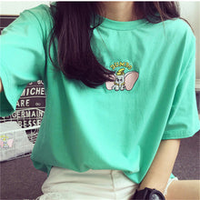 2016 New Plus Size FAshion Short Sleeve T-shirts Female T shirts Print Pinapple Cartoon Animal Tops Women Clothing 70611