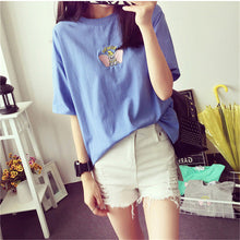 2016 New Plus Size FAshion Short Sleeve T-shirts Female T shirts Print Pinapple Cartoon Animal Tops Women Clothing 70611