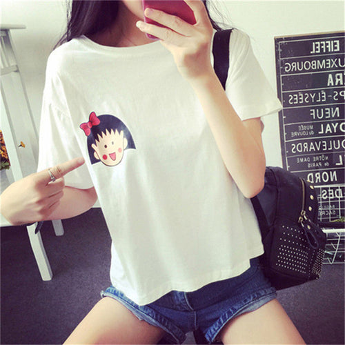 2016 New Plus Size FAshion Short Sleeve T-shirts Female T shirts Print Pinapple Cartoon Animal Tops Women Clothing 70611