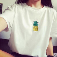 2016 New Plus Size FAshion Short Sleeve T-shirts Female T shirts Print Pinapple Cartoon Animal Tops Women Clothing 70611