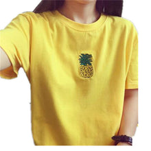 2016 New Plus Size FAshion Short Sleeve T-shirts Female T shirts Print Pinapple Cartoon Animal Tops Women Clothing 70611