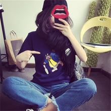 2016 New Plus Size FAshion Short Sleeve T-shirts Female T shirts Print Pinapple Cartoon Animal Tops Women Clothing 70611