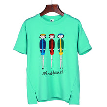 2016 New Plus Size Fashion Short Sleeve T-shirts Female T shirts Print Cartoon Three Girl Tops Women Clothing 72419
