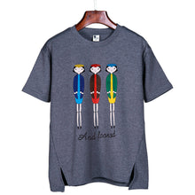 2016 New Plus Size Fashion Short Sleeve T-shirts Female T shirts Print Cartoon Three Girl Tops Women Clothing 72419