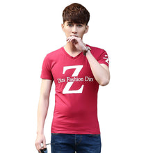 2016 New Plus Size M-2XL T Shirt Letter Men Short-sleeved V- Neck T-shirt Fashion t Shirt Tops 70408