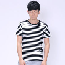 2016 New Plus Size S-3XL T Shirt Black and White Men Short-sleeved O- Neck T-shirt Stripped t Shirt Tops 70405