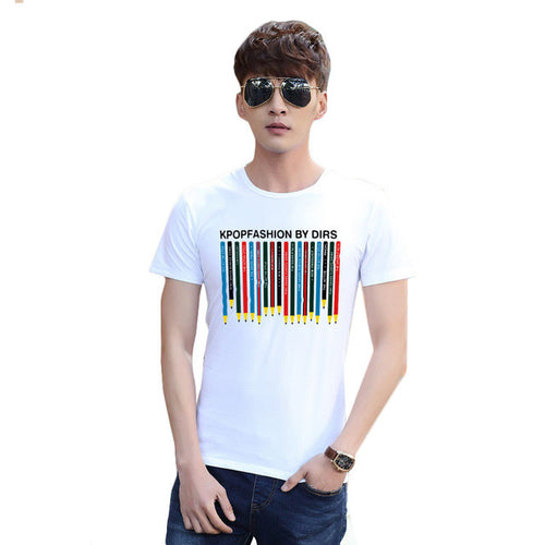 2016 New Plus Size T Shirt Printed Men t Shirt Short-sleeved O- Neck Cotton T-shirt Tops 70406