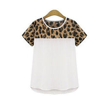 2016 New Regular Fashion Sexy Hot Selling Women Leopard Printing Chiffon Tops Cropped T-shirt