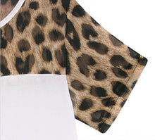 2016 New Regular Fashion Sexy Hot Selling Women Leopard Printing Chiffon Tops Cropped T-shirt