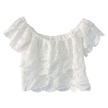 2016 New Sexy Lace Crochet Blusas Femininas Fashion Women Petal Sleeve Summer Shirt&Blouse Hot Sale Casual Short Shirts Tops