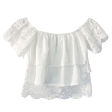 2016 New Sexy Lace Crochet Blusas Femininas Fashion Women Petal Sleeve Summer Shirt&Blouse Hot Sale Casual Short Shirts Tops