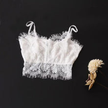 2016 New Sexy Women Translucent Crop Tops Underwear Sheer Lace Condole Strap Padded Tank Tops Female cropped feminino