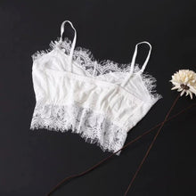 2016 New Sexy Women Translucent Crop Tops Underwear Sheer Lace Condole Strap Padded Tank Tops Female cropped feminino