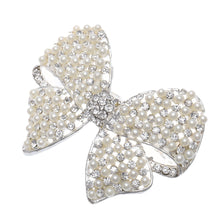 2016 New Shine Rhinestone Girls Woman Bow Hairpin Full Diamond Pearl Bow Spring Clip #3546