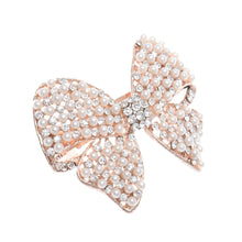 2016 New Shine Rhinestone Girls Woman Bow Hairpin Full Diamond Pearl Bow Spring Clip #3546