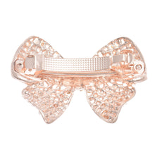 2016 New Shine Rhinestone Girls Woman Bow Hairpin Full Diamond Pearl Bow Spring Clip #3546