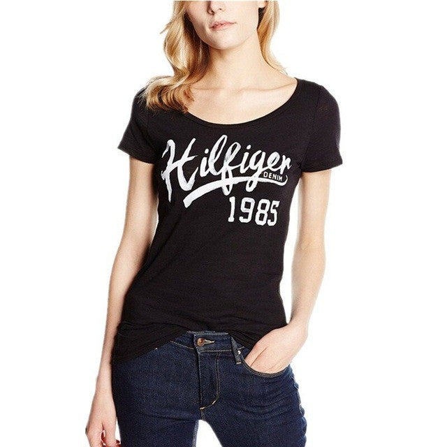 2016 New Short Sleeve Fashion T-shirts Female Minimalist Character T shirts Letter Printed Tops For Women 70788