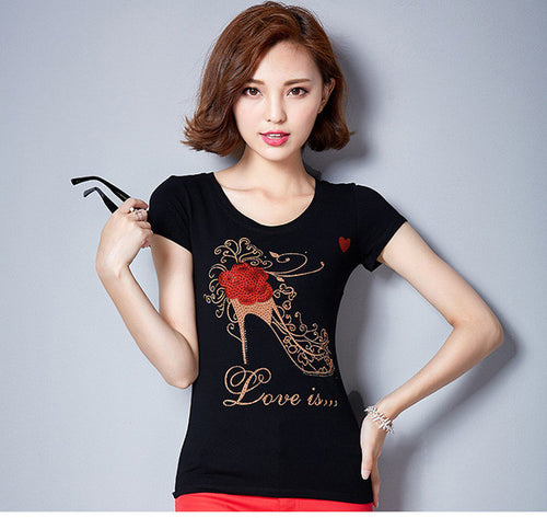 2016 New Short Sleeve Hit Color T Shirt Fashion Letter Print O Neck Women T-shirt Slim Wild Women Tops Plus Size 71247