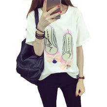 2016 New Short Sleeve T-shirts Plus Size Female Foot Print T shirts Top O-neck Women t shirt 71127