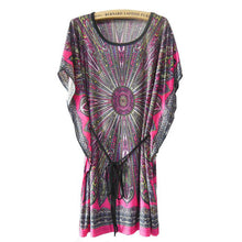 2016 New Summer Retro Women Dress Loose Robe Ethnic Vestidos Print Boho Short Batwing Sleeve Design Mini Casual Dress Women