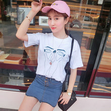 2016 New Summer Style T-shirt Cute Creative Eyes Finger Print Short Sleeve T Shirt Women Tops Cool Wild Lady Tees 71208