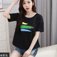 2016 New Summer T Shirt Women Short Sleeve Casual O-Neck Tee Tops Female Print Korean Style T-shirt Plus Size 70643