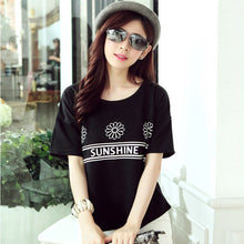 2016 New Summer T Shirt Women Short Sleeve Casual O-Neck Tee Tops Female Print Korean Style T-shirt Plus Size 70643