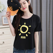 2016 New Summer T Shirt Women Short Sleeve Casual O-Neck Tee Tops Female Print Korean Style T-shirt Plus Size 70643