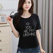 2016 New Summer T Shirt Women Short Sleeve Casual O-Neck Tee Tops Female Print Korean Style T-shirt Plus Size 70643